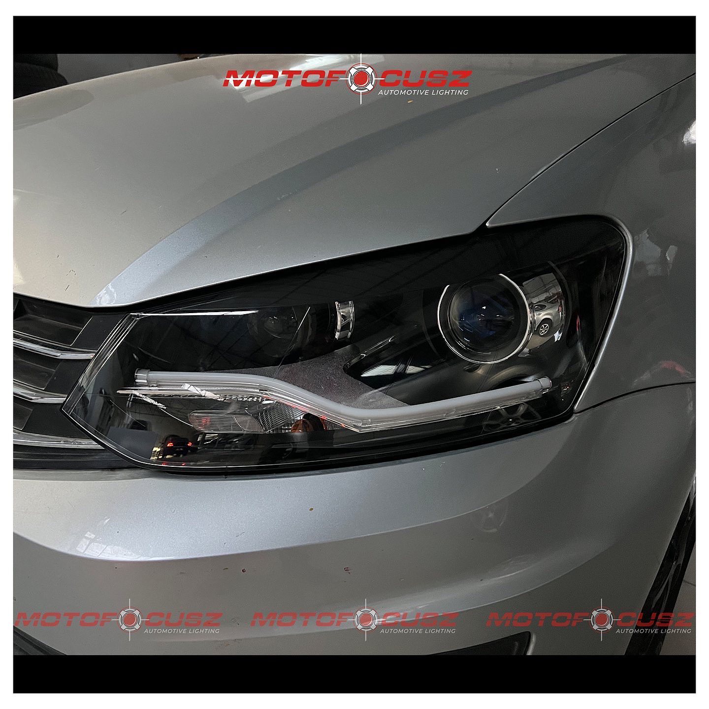 Volkswagen Vento came all the way from Tirunelveli for Hella G5 BRT projectors & switchback DRL upgrade from Motofocusz Best Headlight customisation in Chennai