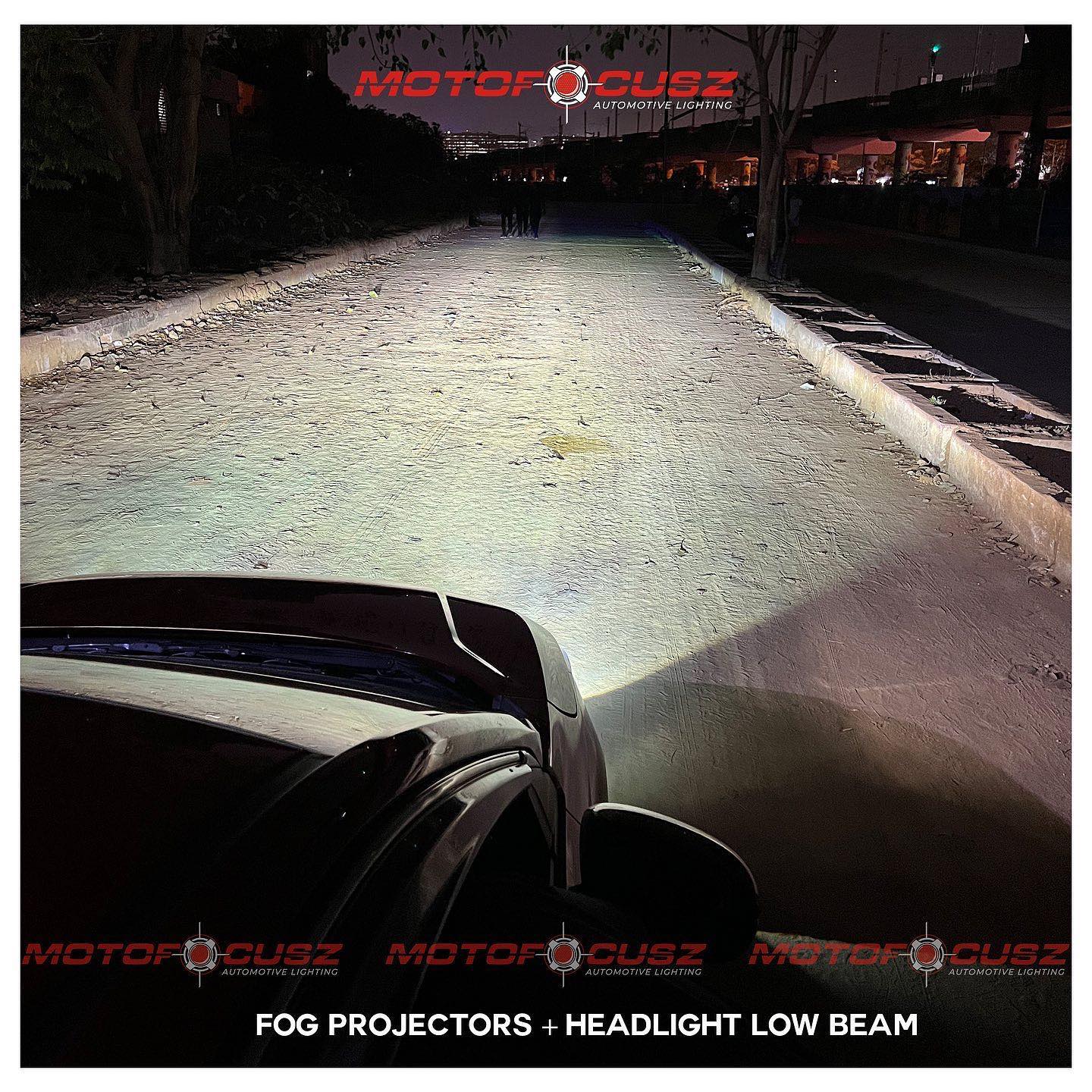 Honda city in for 3” Bi-xenon fog projectors upgrade from Motofocusz Best Headlight customisation in Chennai