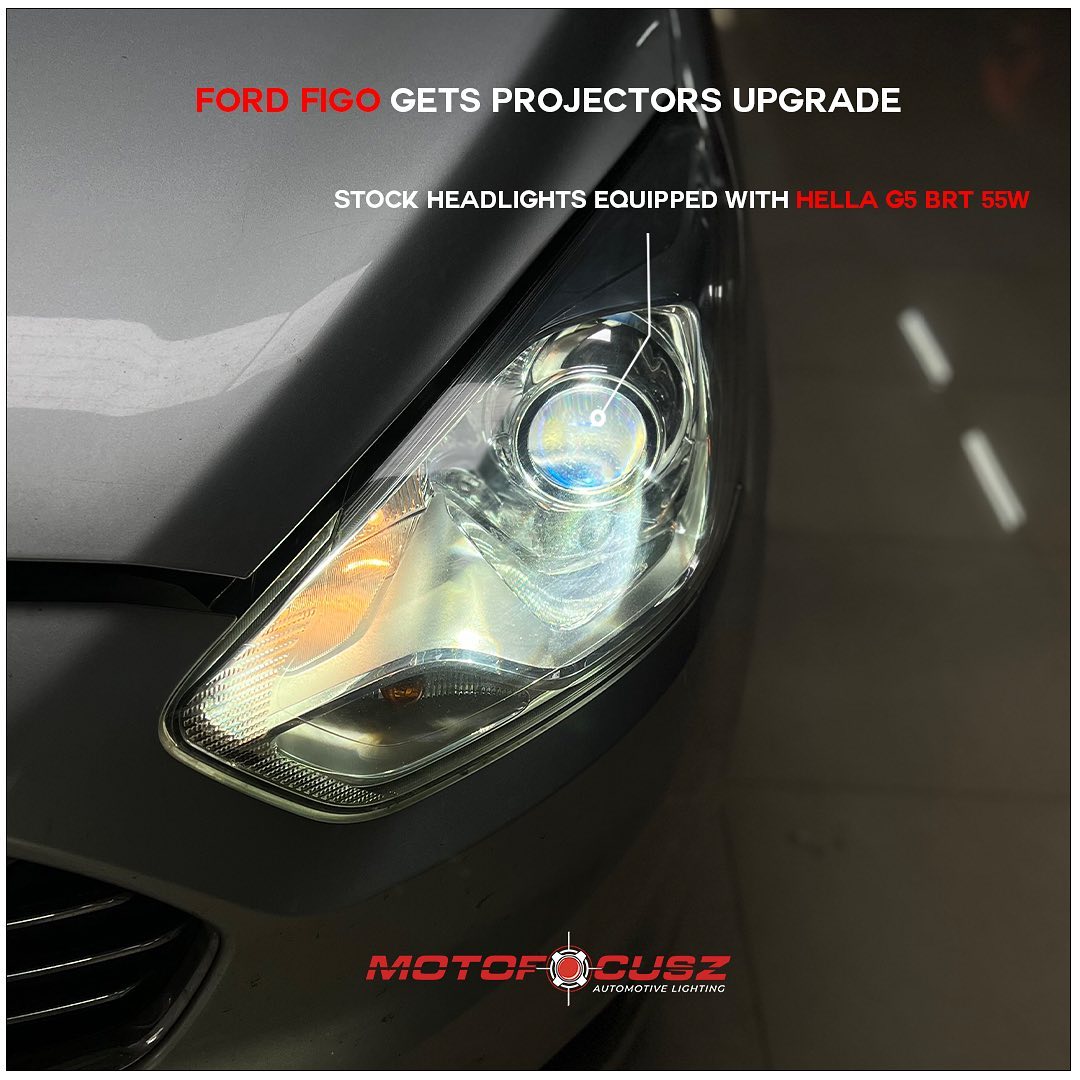 Ford Figo in for Bi-xenon (HELLA G5 BRT KIT) upgrade from Motofocusz Best Headlight customisation in Chennai