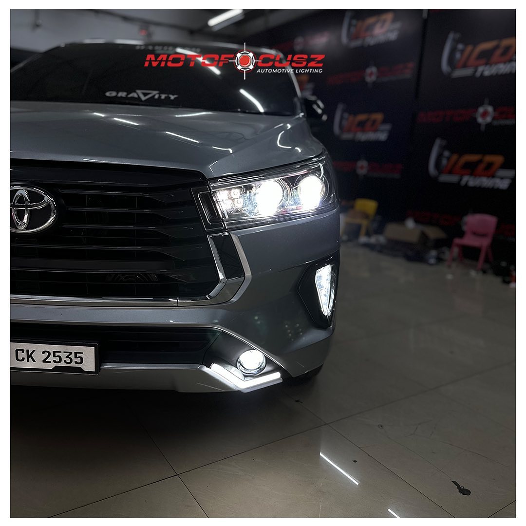 Toyota Innova crysta In for projectors upgrade from Motofocusz Best Headlight customisation in Chennai