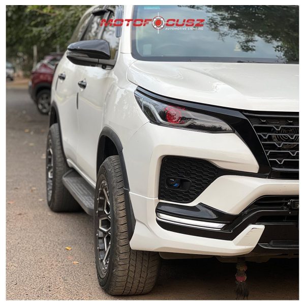 Toyota Fortuner Bi-xenon laser projectors and Devils eye DRL from Motofocusz Best Headlight customisation in Chennai