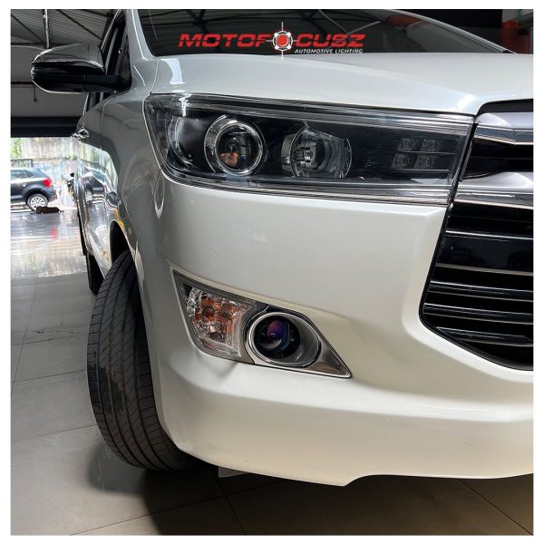 Toyota Innova crysta In for Fog projectors upgrade from Motofocusz Best Headlight customisation in Chennai