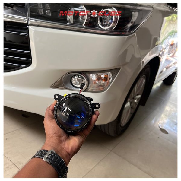 Toyota Innova crysta In for Fog projectors upgrade from Motofocusz Best Headlight customisation in Chennai