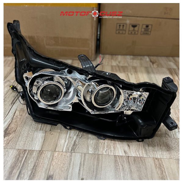 Toyota Innova Crysta gets Hella G5 55w 6000k low beam projectors and 3" Bi-LED with switch back DRL high beam projectors from Motofocusz Best Headlight customisation in Chennai